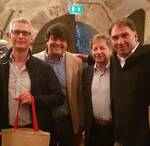 il sindaco Uwe Kirchstein (tra Valduga e Airoldi) ed il cittadino onorario di Rovereto Reinhold Otzelberger (tra Luscia e Valduga)